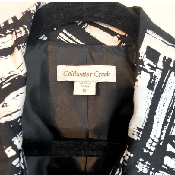 Coldwater Creek jacket - black & white graphic design. Size 12. Great condition. - Picture 2 of 3